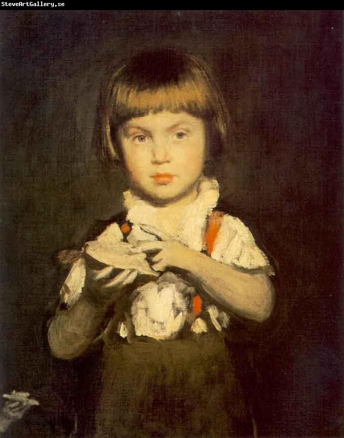 Bertalan Szekely Boy with Bread and Butter